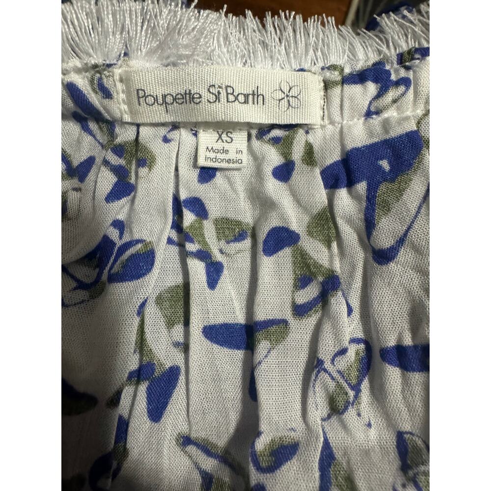 Poupette St Barth Beline Mini Dress Blue/White Halter Ruffle Print Size XS - Picture 5 of 7
